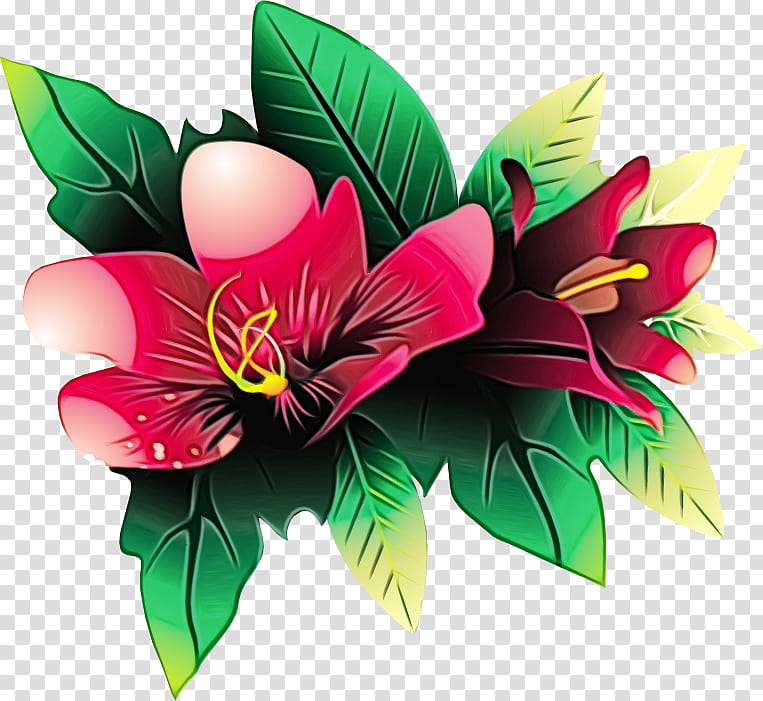 Flower Art Watercolor, Paint, Wet Ink, Tropics, Web Design, Plant, Petal, Hawaiian Hibiscus transparent background PNG clipart