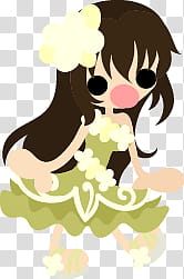 The icons of cute girls in cute dress, himawari-girl- transparent background PNG clipart