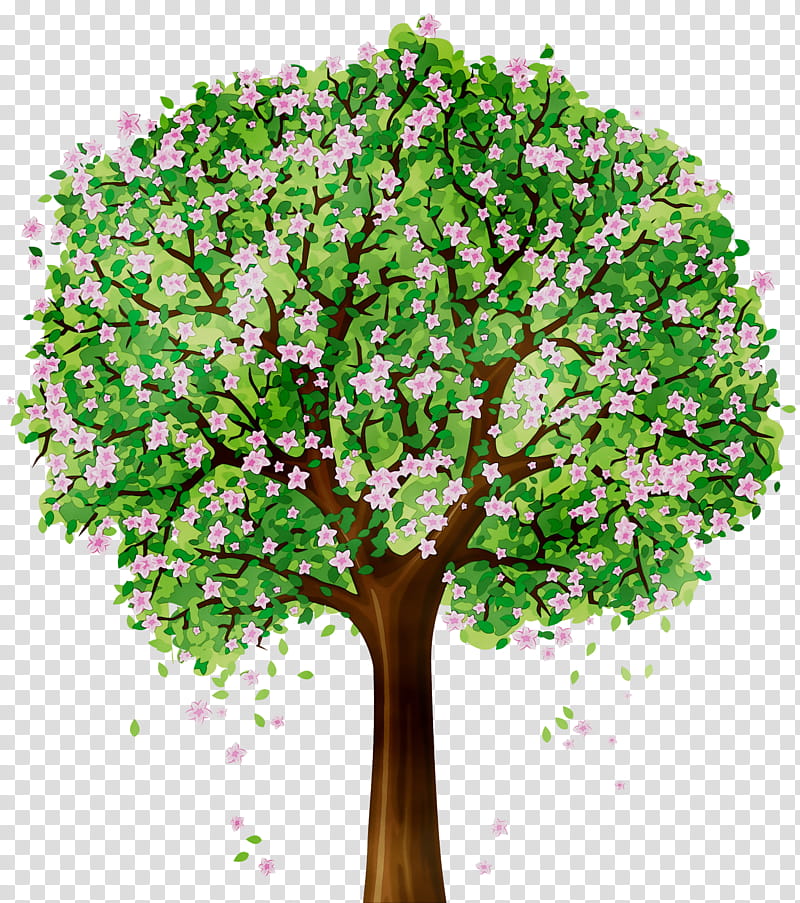 Tree Trunk Drawing, Flower, Cartoon, Branch, Floral Design, Watercolor  Painting, Wall Decal, Green transparent background PNG clipart