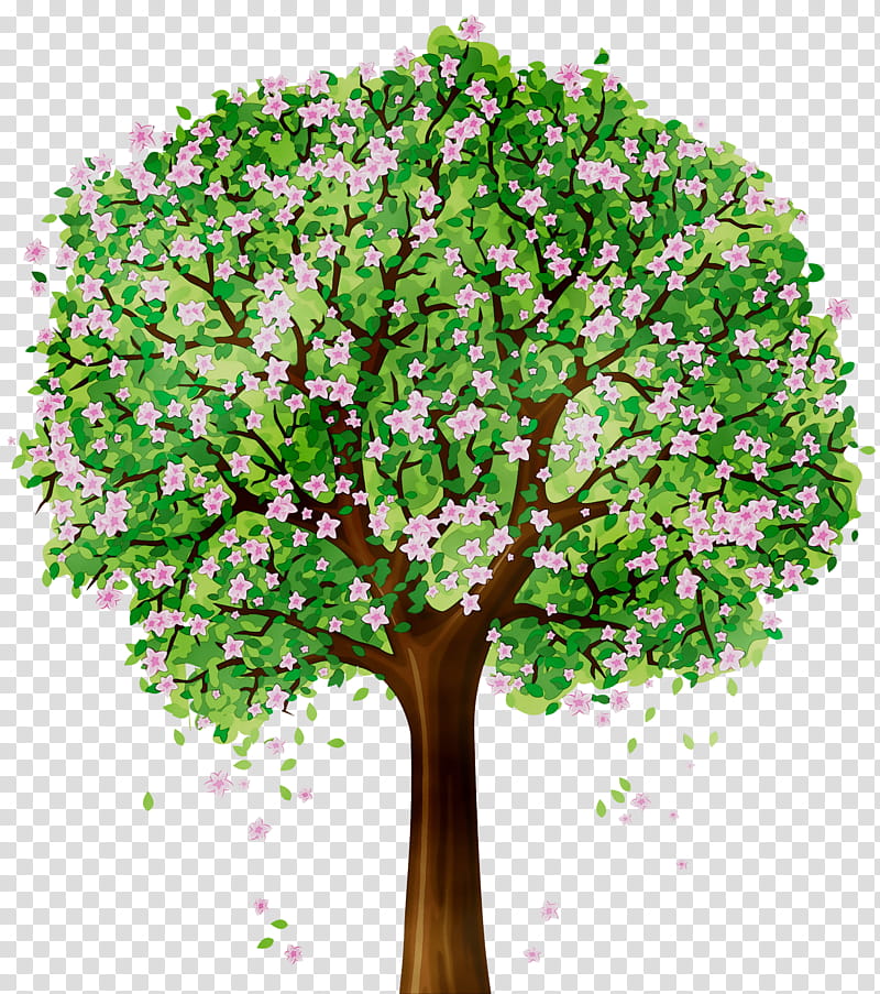 Tree Trunk Drawing, Flower, Cartoon, Branch, Floral Design, Watercolor Painting, Wall Decal, Green transparent background PNG clipart