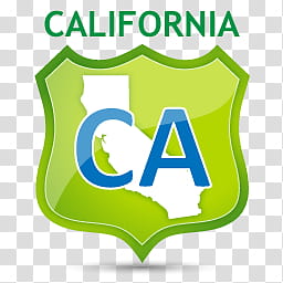 US State Icons, CALIFORNIA, green and white California road sign transparent background PNG clipart
