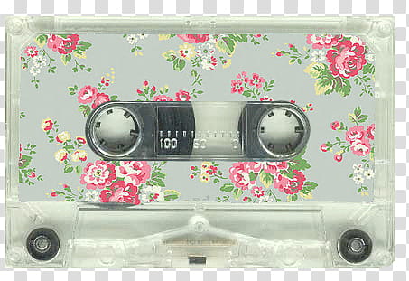 Many, gray and red floral cassette tape transparent background PNG clipart