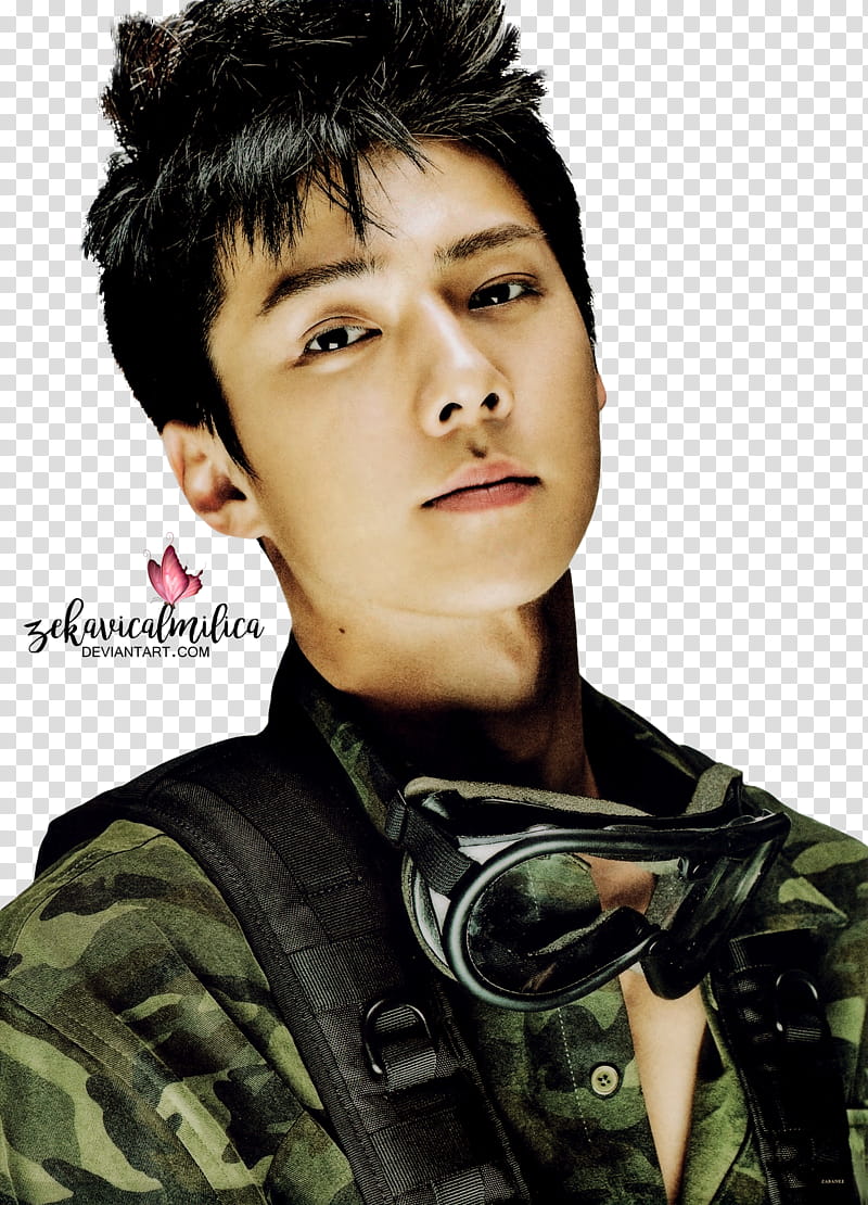 EXO Sehun The Power Of Music, man wearing green and black camouflage top transparent background PNG clipart
