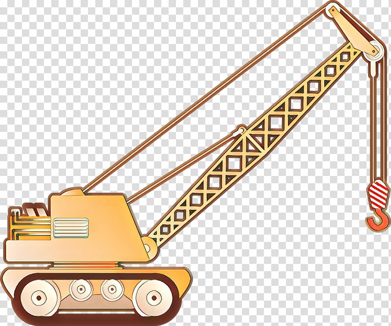 crane mode of transport vehicle construction equipment, Cartoon transparent background PNG clipart