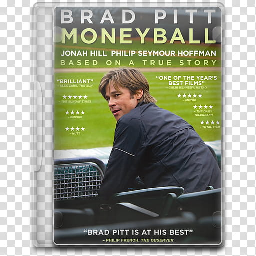 Movie Icon , Moneyball, Brad Pitt Moneyball DVD case transparent background PNG clipart