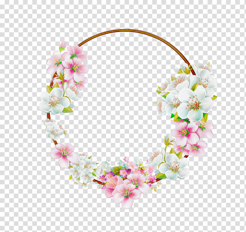 pink lei flower spring wreath, Spring
, Plant, Blossom transparent background PNG clipart