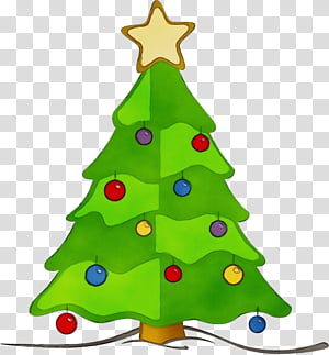 Christmas tree, Watercolor, Paint, Wet Ink, Christmas Decoration, Oregon Pine, Christmas Ornament, Colorado Spruce transparent background PNG clipart thumbnail