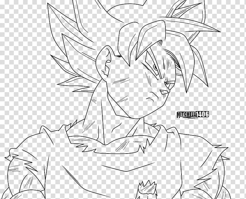 Ultra Instinct Goku Line Art transparent background PNG clipart