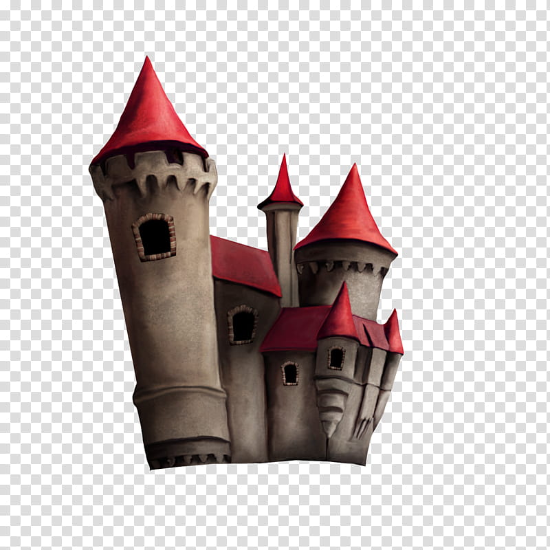 Castle, Cartoon, Lock Shock And Barrel, Red, Turret, Building, Tower, Figurine transparent background PNG clipart