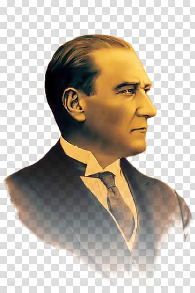 ATATURK, man wearing black suit jacket portrait transparent background PNG clipart