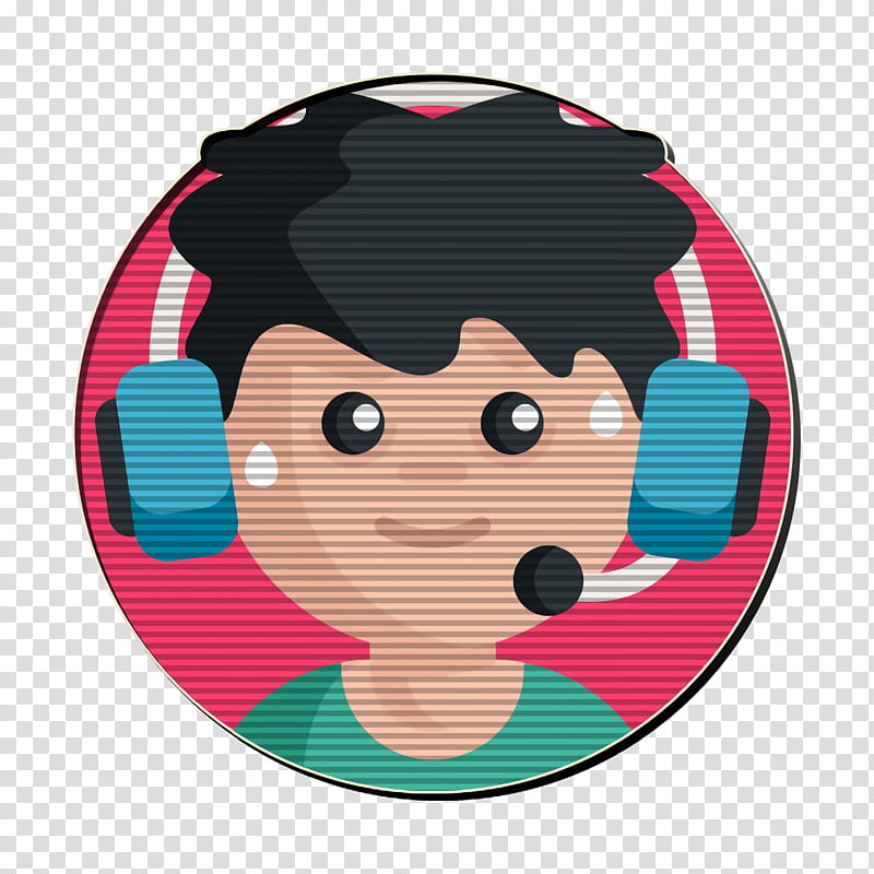 Urban tribes icon Gamer icon, Cartoon, Pink, Nose, Cheek, Black Hair, Technology, Animation transparent background PNG clipart