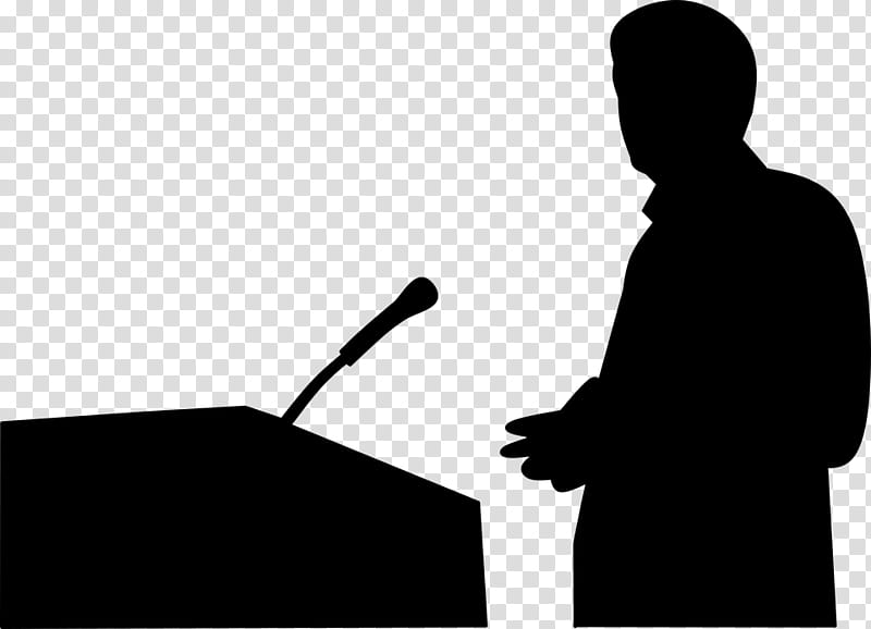 Microphone, Public Speaking, Speech, Silhouette, Toastmasters International, Speakers Bureau, Loudspeaker, Black transparent background PNG clipart