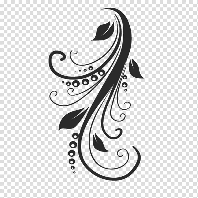 Flower Ornament, Arabesque, Motif, Calligraphy, Temporary Tattoo, Logo, Blackandwhite transparent background PNG clipart