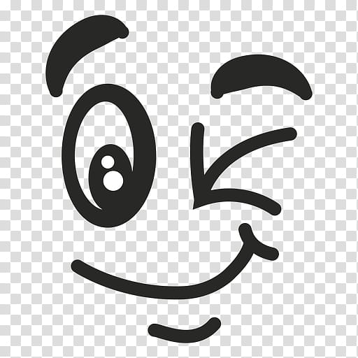 Winking Smiley Face Clip Art Black And White 