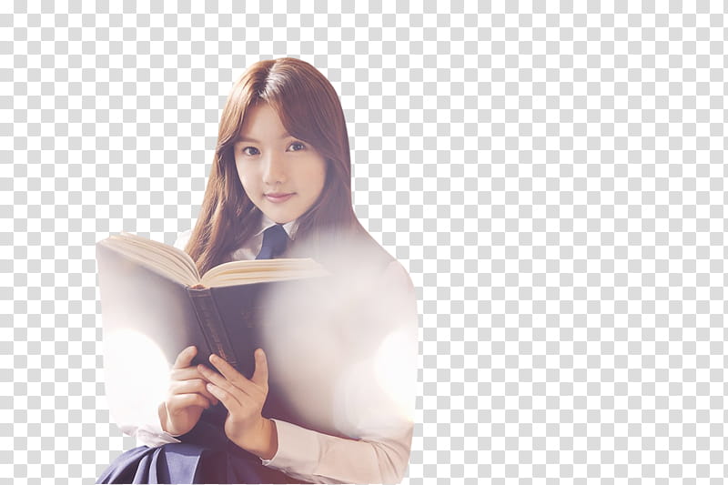 GFRIEND, woman holding open book transparent background PNG clipart