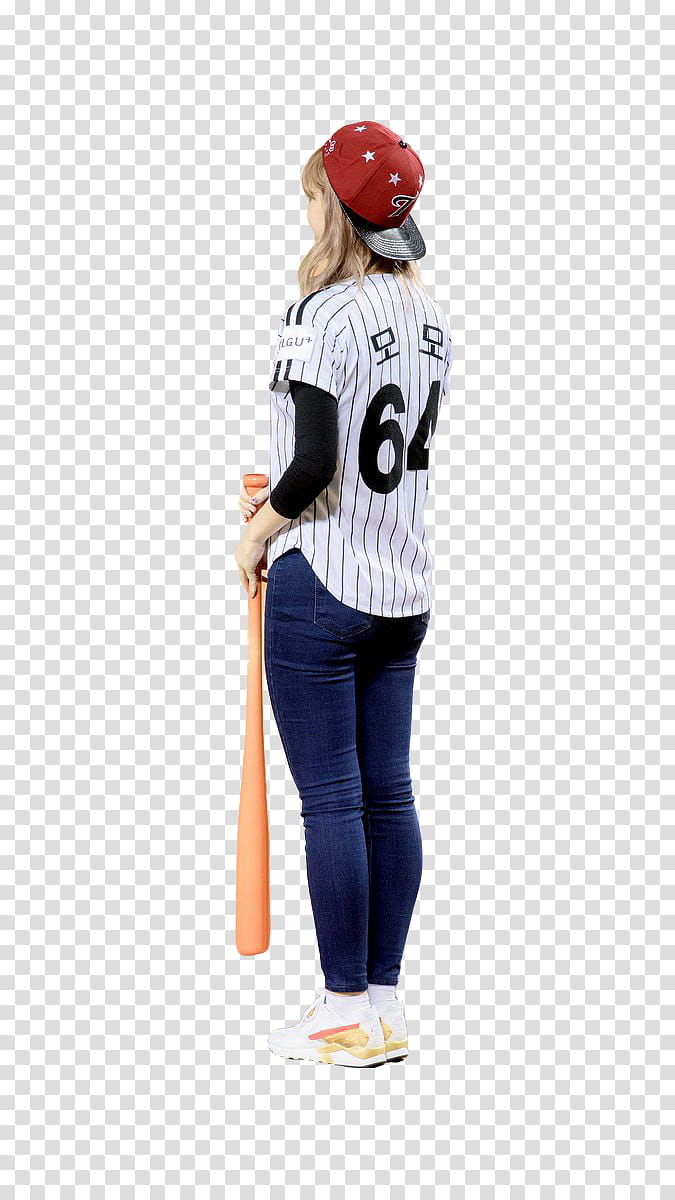 RENDER TWICE MOMO, woman wearing white jersey while holding bat transparent background PNG clipart