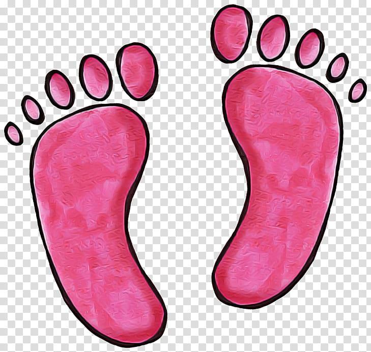 Footprint, Pink, Leg, Footwear, Sole, Shoe transparent background PNG clipart