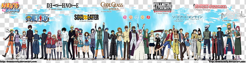 Anime Crossover All friends, anime characters transparent background PNG clipart