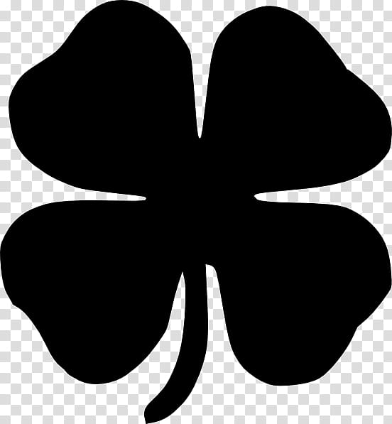 Black Clover Logo, Fourleaf Clover, Symbol, Black And White
, Drawing, Blackandwhite, Plant, Petal transparent background PNG clipart
