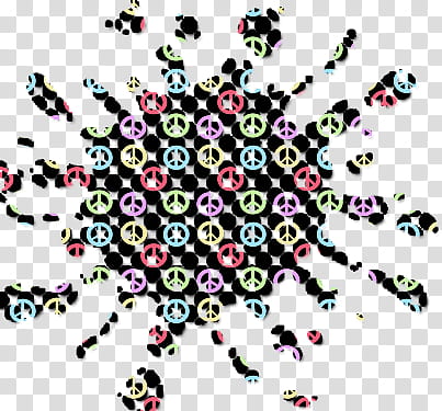 black and multicolored peace sign transparent background PNG clipart