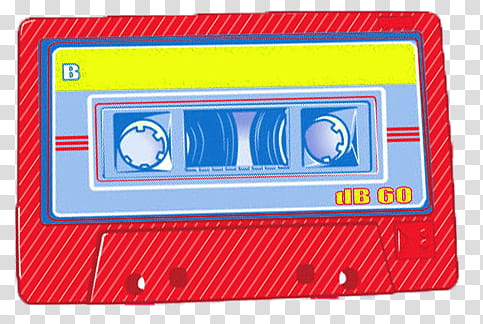 Cassettes, yellow and red cassette tape graphic transparent background PNG clipart