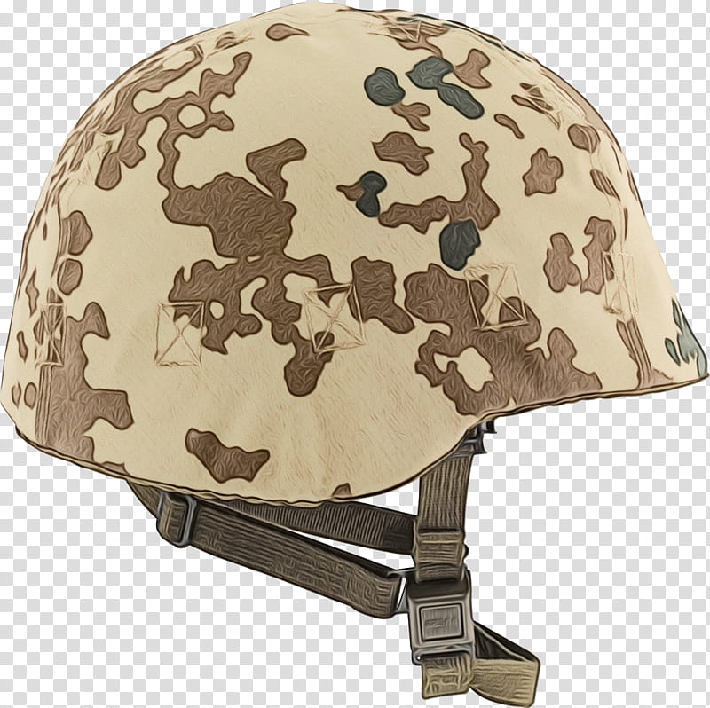Watercolor, Paint, Wet Ink, Bicycle Helmets, Clothing, Military Camouflage, Personal Protective Equipment, Brown transparent background PNG clipart