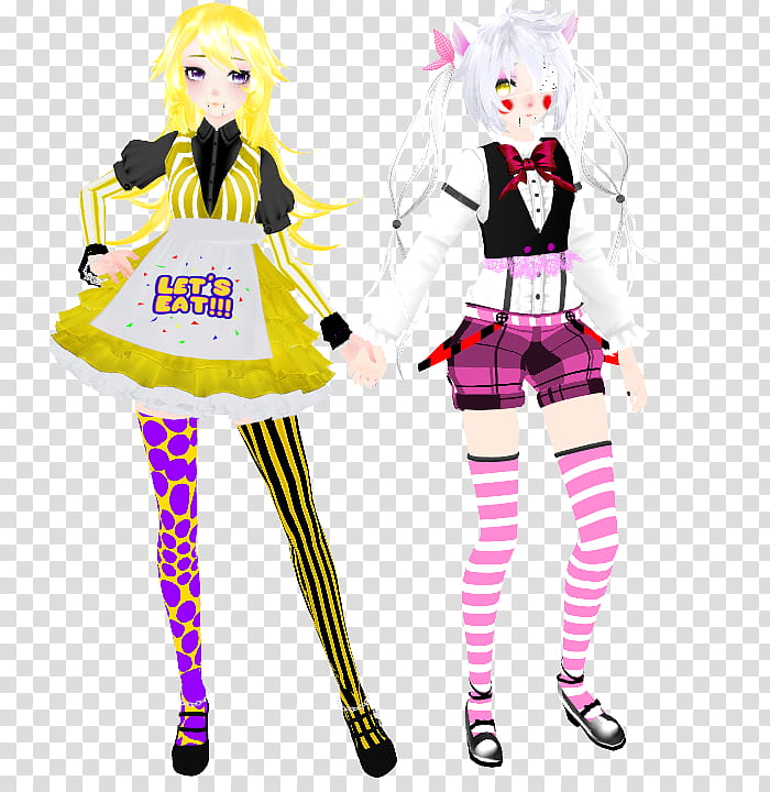 [MMD] [FNAF] |WIP| Chica and Mangle||Ladie Night|| transparent background PNG clipart