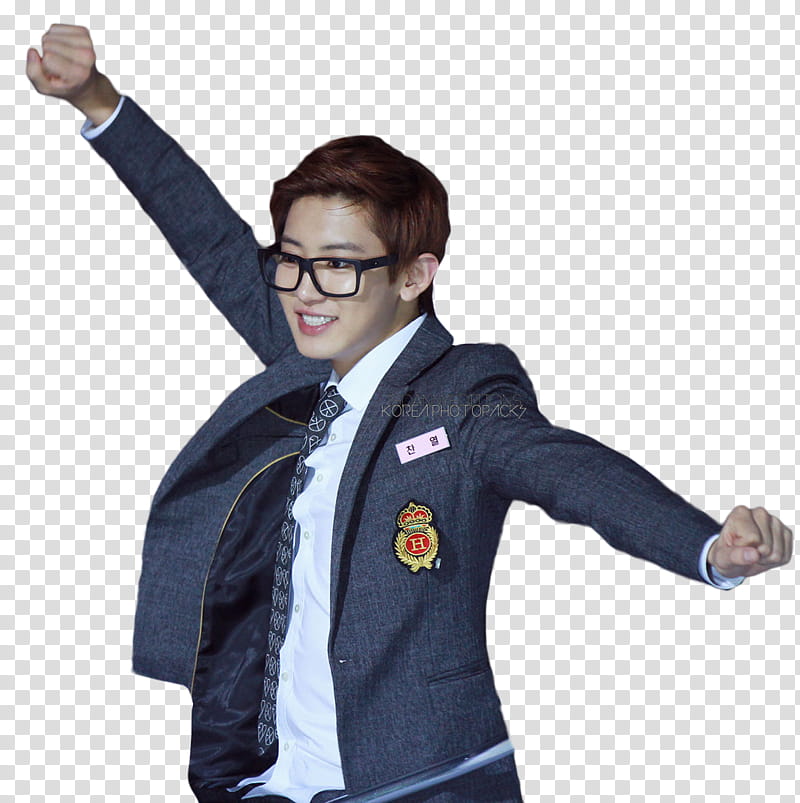 Chanyeol EXO , blue suit jacket transparent background PNG clipart