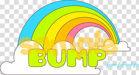 Rainbow Bump, rainbow with bump text overlay transparent background PNG clipart
