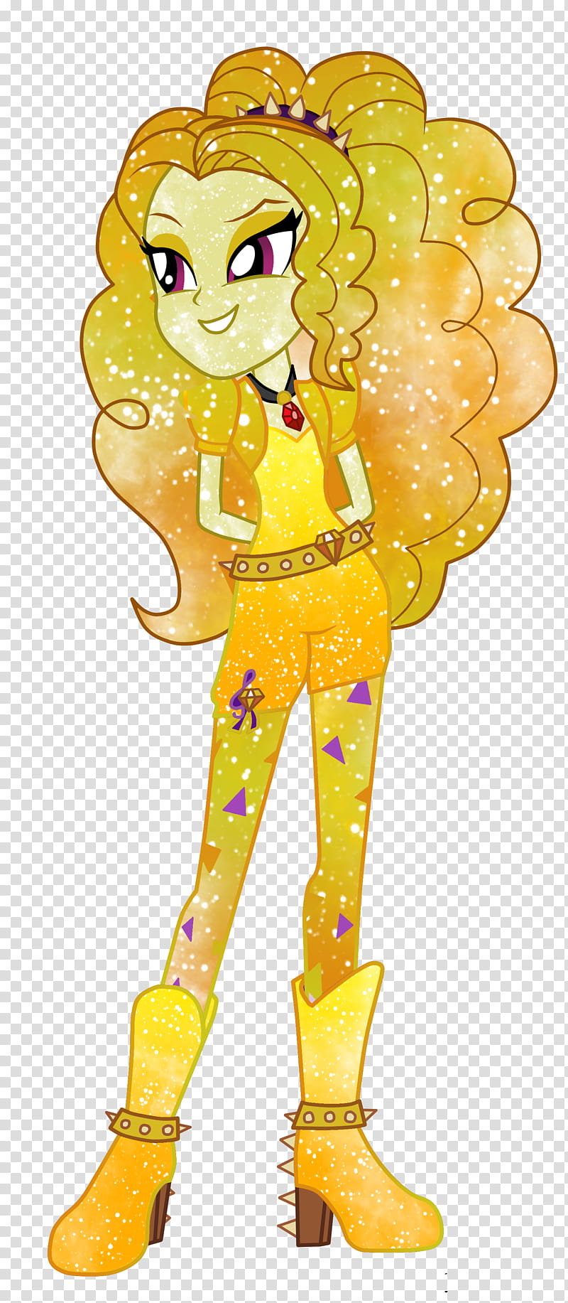 Galaxy EG Adagio Dazzle, animated girl wearing yellow shirt and short transparent background PNG clipart