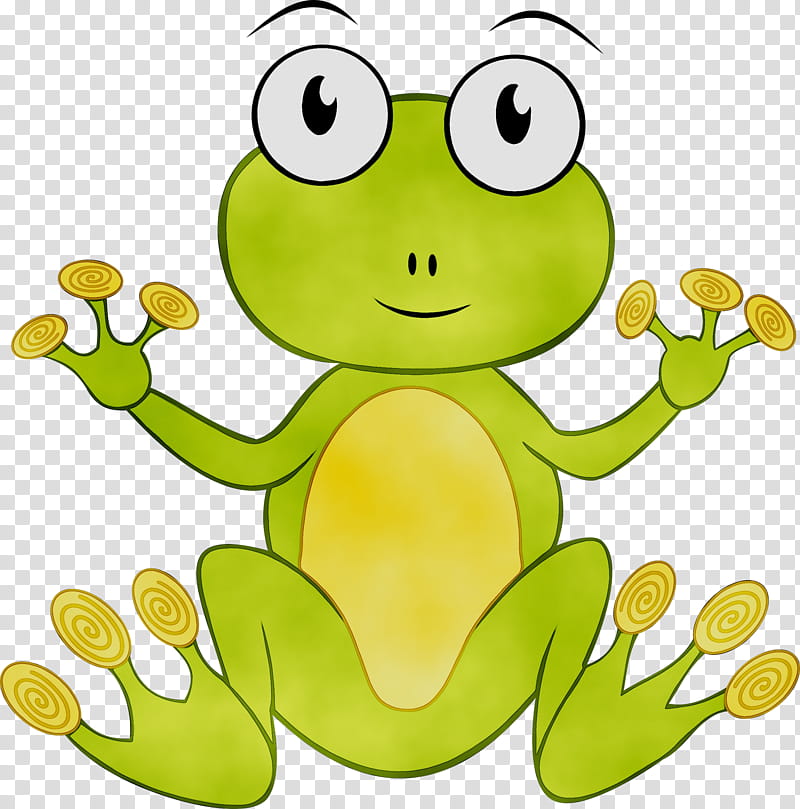 Frog, Frog Jumping Contest, Toad, Drawing, Cartoon, Green, Yellow, Smile transparent background PNG clipart