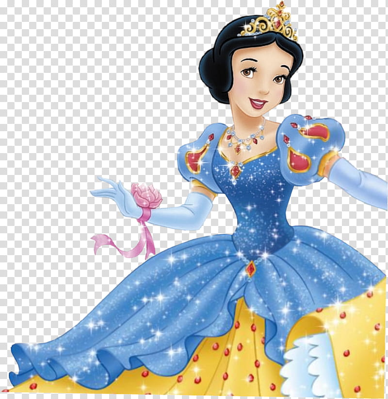 Princess SnowWhite, Snow White on blue and yellow dress transparent background PNG clipart