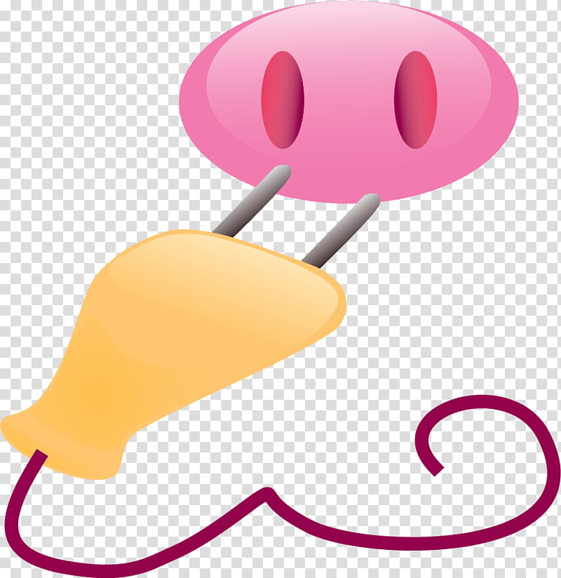 Cute Pigs Icon , usb, yellow power plug illustraation transparent background PNG clipart