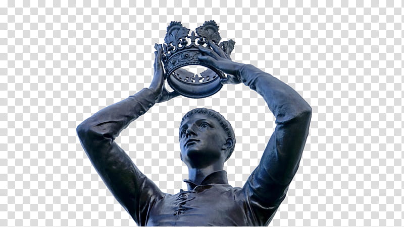 , man holding crown statue transparent background PNG clipart