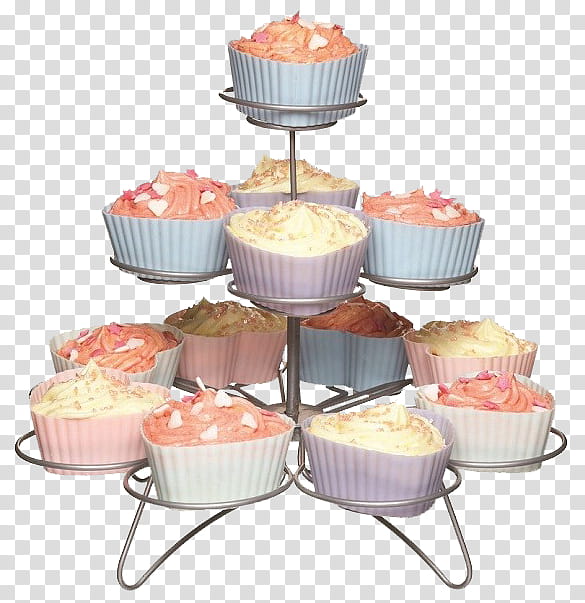 , cupcake on tier tray transparent background PNG clipart