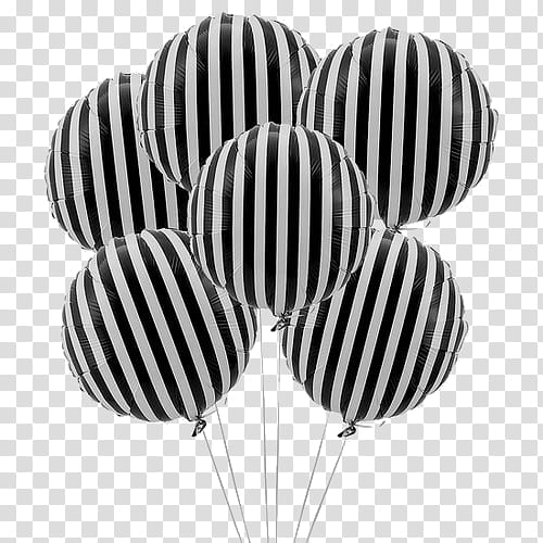 New s, white-and-black striped balloons transparent background PNG clipart