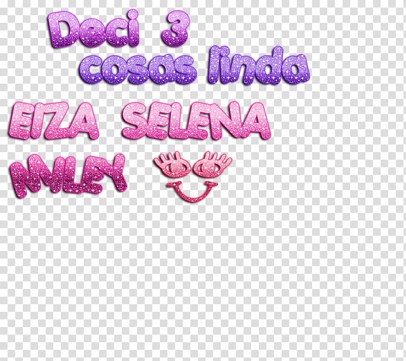 Texto Selena Miley y Eiza transparent background PNG clipart
