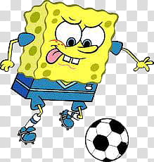 SpongeBob Squarepants playing soccer transparent background PNG clipart