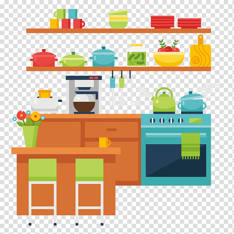 Kitchen, Drawing, Household Goods, Yellow, Text, Toy, Furniture, Line transparent background PNG clipart