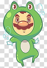 Mario  Contribution, man in frog costume illustration transparent background PNG clipart