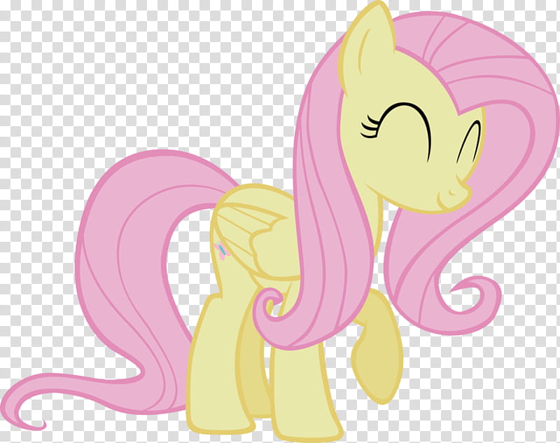 Happy Fluttershy, pink and yellow My Little Pony character transparent background PNG clipart