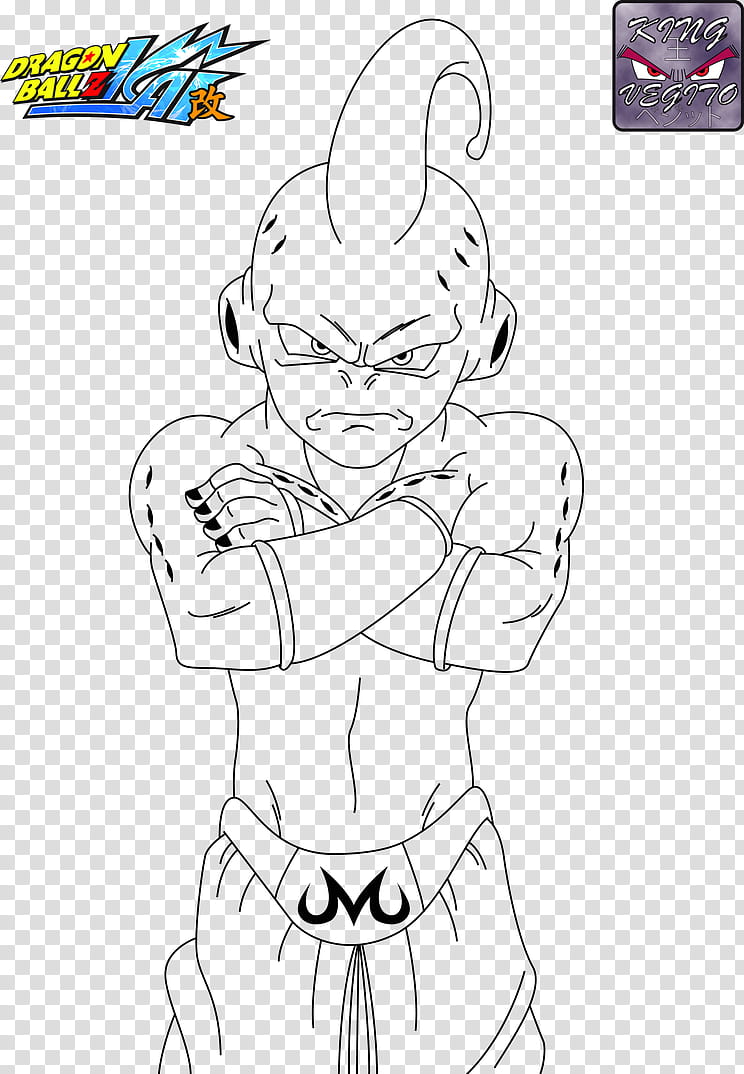 Kid Buu Lineart transparent background PNG clipart