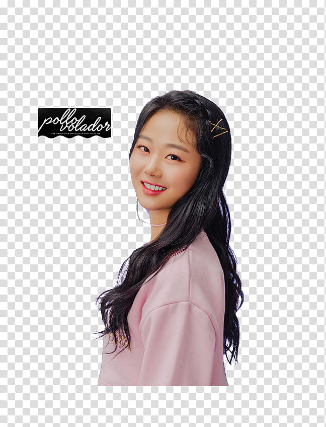 Cherry Bullet LOADING Concept, smiling woman wearing pink top transparent background PNG clipart