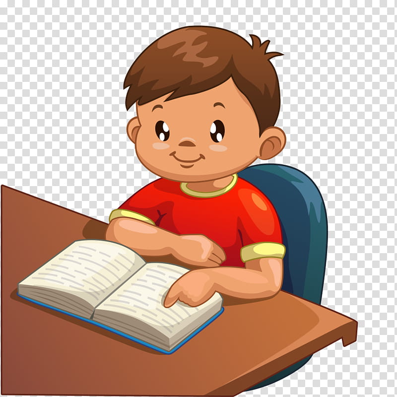 Child Reading Book, Cartoon, Boy, Childrens Literature