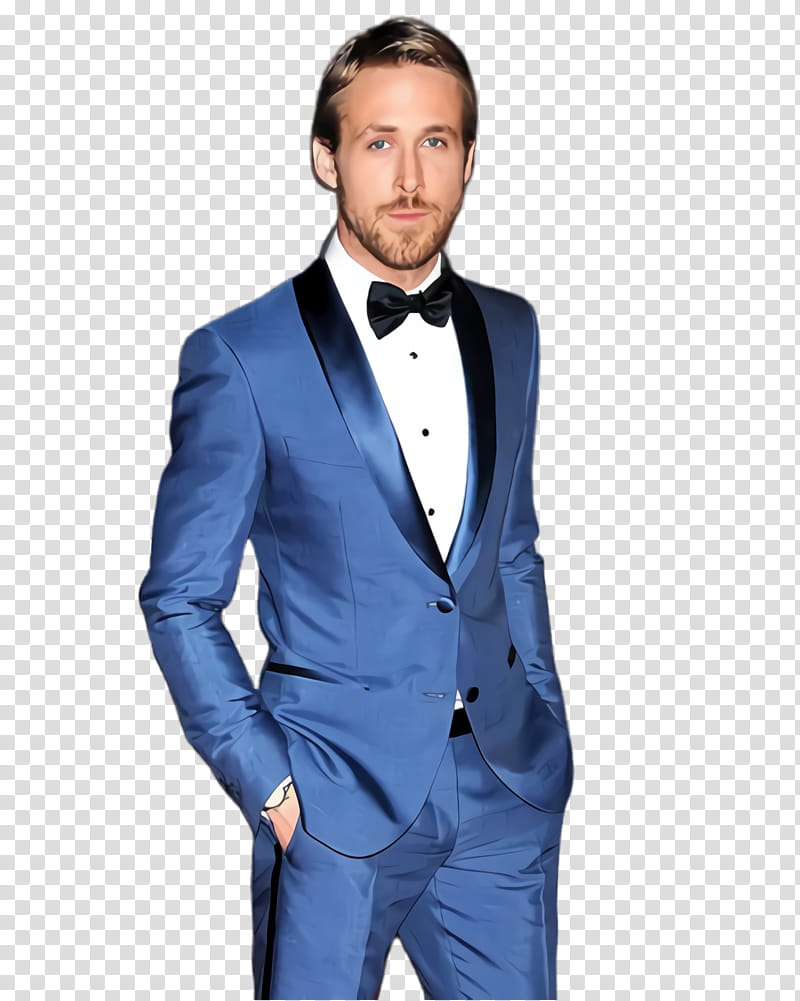 Ryan Gosling, Tuxedo, Clothing, Blazer, Cobalt Blue, Tuxedo M, Panorama, Sharing transparent background PNG clipart