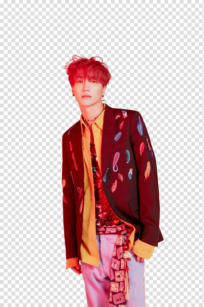SUPER JUNIOR LO SIENTO  , man wearing maroon coat transparent background PNG clipart