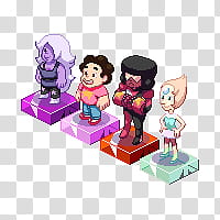 The Crystal Gems... and STEVEN! transparent background PNG clipart