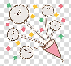pink party poppers illustration transparent background PNG clipart