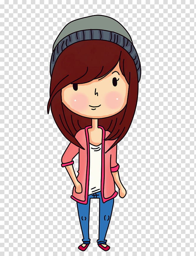 Casual Girl, red haired female cartoon character illustration transparent background PNG clipart