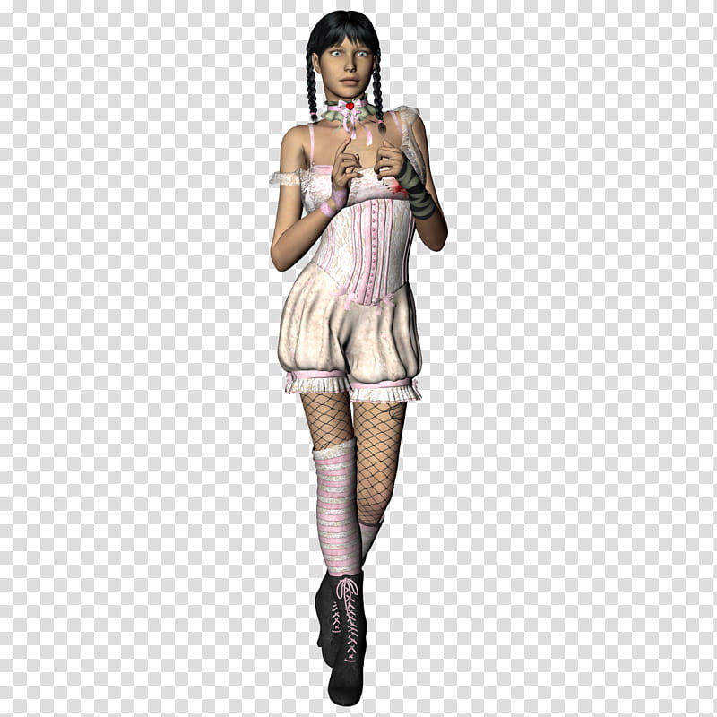 Delirium , standing woman wearing gray corset illustration transparent background PNG clipart